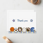 Speel de Balletjes van de Sport Dank u Notitiekaar Notitiekaartje (Voorkant / Achterkant in situ)