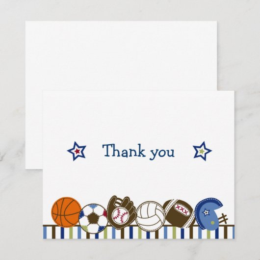 Speel de Balletjes van de Sport Dank u Notitiekaar Notitiekaartje (Voorkant / Achterkant)