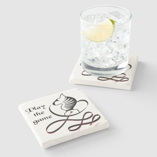 Speel de GAME Bull Terrier af Stenen Onderzetter (Zijkant)