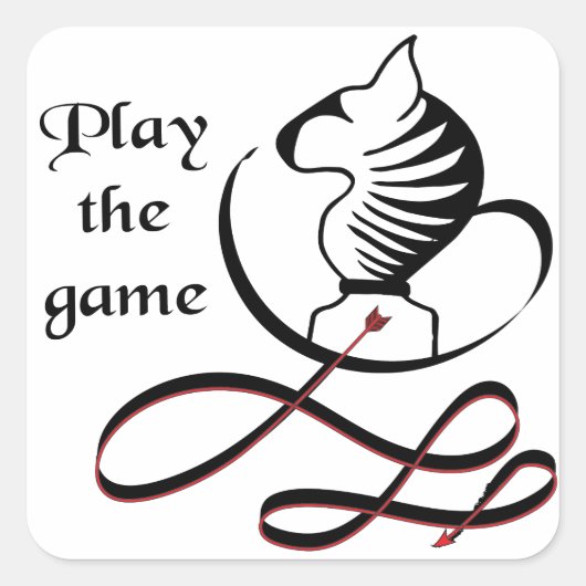 Speel de GAME Bull Terrier af Vierkante Sticker (Voorkant)