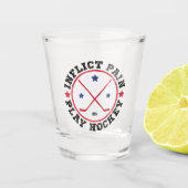 Speel de hekkenslep shot glas (Voorkant)