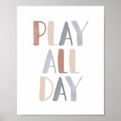 Speel de hele dag Boho kinderkamer decor Poster (Voorkant)