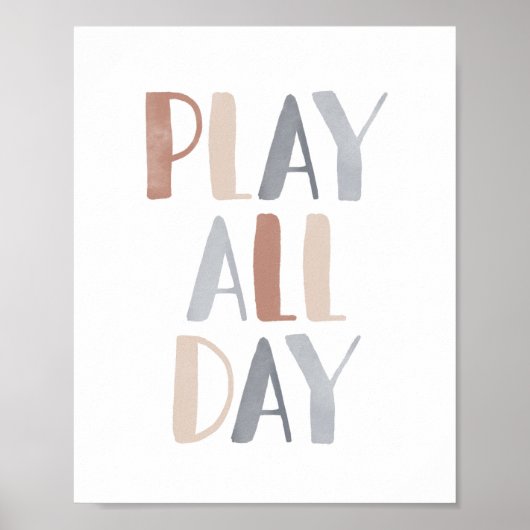 Speel de hele dag Boho kinderkamer decor Poster (Voorkant)