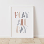 Speel de hele dag Boho kinderkamer decor Poster