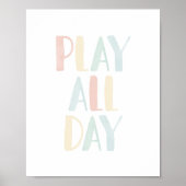 Speel de hele dag pasta regenboogmeisjes poster (Voorkant)