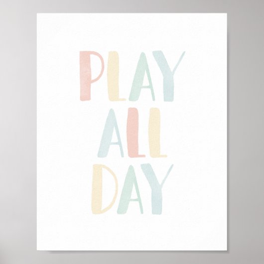 Speel de hele dag pasta regenboogmeisjes poster (Voorkant)