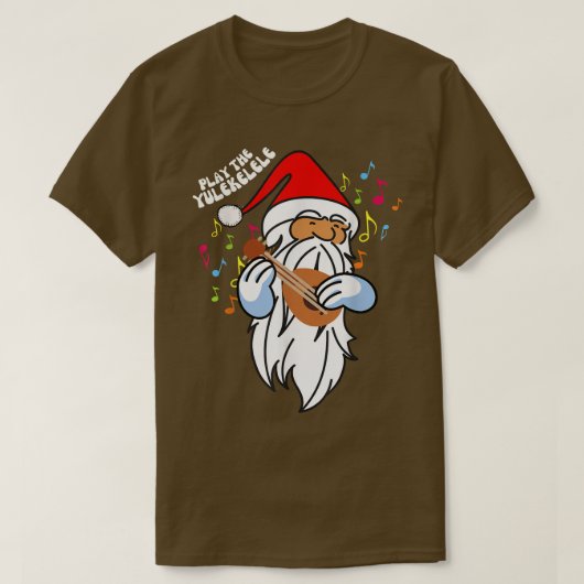Speel de Juleakelaar Cute Santa die Ukulele C spee T-shirt (Design voorkant)