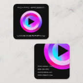 Speel de knop modern futuristisch vierkant vierkante visitekaartje (Voorkant / Achterkant)