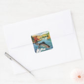 Speel de vis vierkante sticker (Envelop)