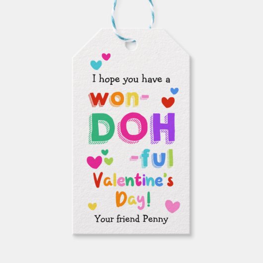 Speel Deeg Valentijnsdag Gift Label Cadeaulabel (Voorkant)