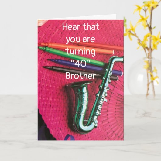 SPEEL DIE FUNKY MUZIEK - HET IS "JE 40E VERJAARDAG KAART (Gele Bloem)