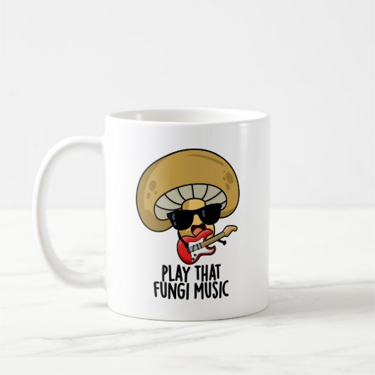 Speel die schimmelmuziek Funny Mushroom Pun Koffiemok (Links)