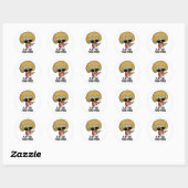 Speel die schimmelmuziek Funny Mushroom Pun Ronde Sticker (Vel)