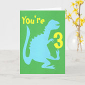 Speel Dino Birthday Kaart 3 (Gele Bloem)