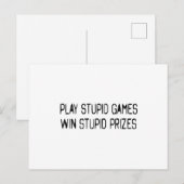 Speel domme games Win stomme prijzen Briefkaart (Voorkant / Achterkant)