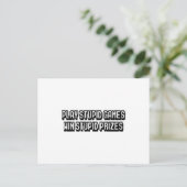 Speel domme games Win stomme prijzen Briefkaart (Staand voorkant)