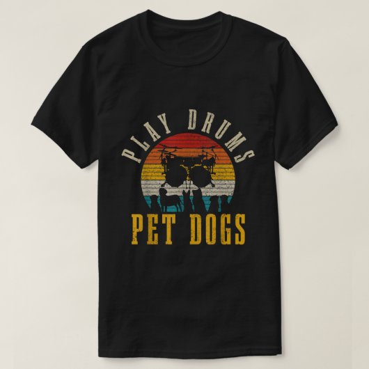 Speel Drums Pet Dogs Funny Dog Lover  Drumme T-shirt (Design voorkant)
