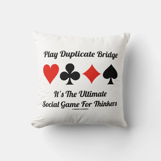 Speel Duplicate Bridge Ultieme sociale speldenker Kussen (Voorkant)