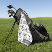 Speel een ronde Ontdek het patroon Aangepaste naam Golfhanddoek (Groen)