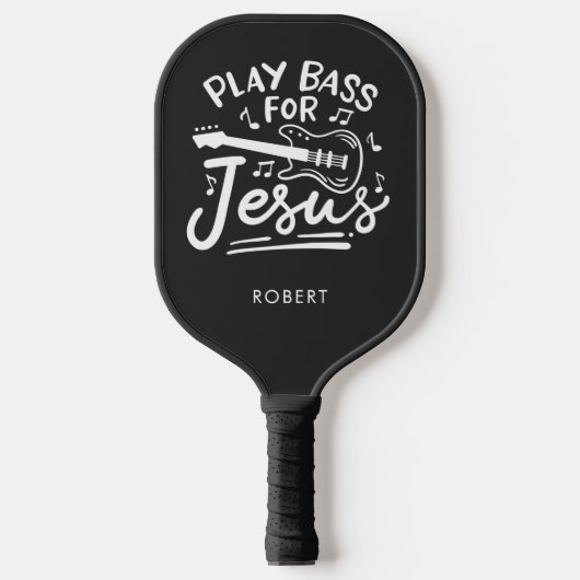 Speel een tas voor Jezus Christelijke gitarist Pickleball Paddle (Voorkant)