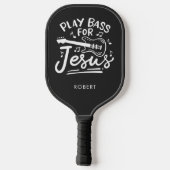 Speel een tas voor Jezus Christelijke gitarist Pickleball Paddle (Achterkant)