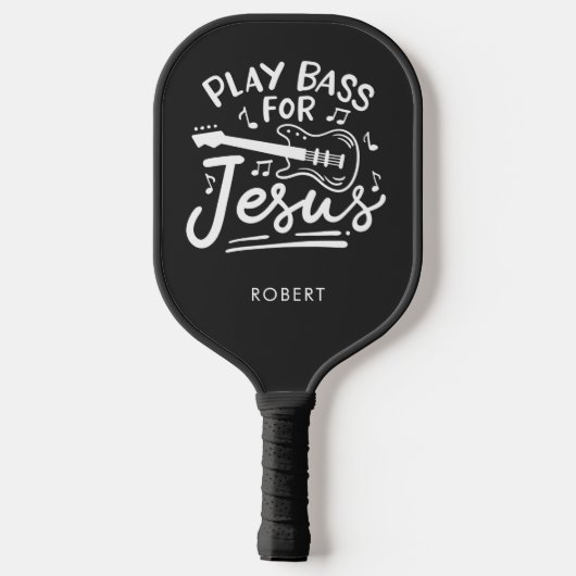Speel een tas voor Jezus Christelijke gitarist Pickleball Paddle (Achterkant)