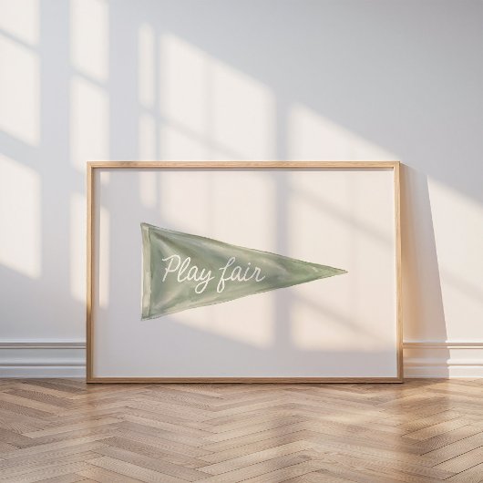 Speel Eerlijk Golf Wimpel Muurkunst Poster