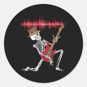 Speel elektrische gitaar Grappig Halloween Ronde Sticker