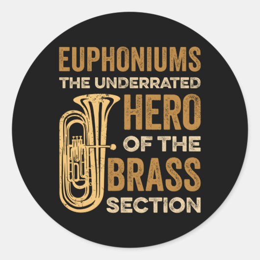 Speel Euphonium voor Euphonium Player Euphonium Mu Ronde Sticker (Voorkant)