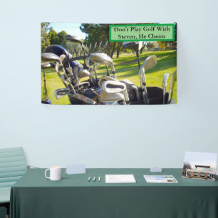 Speel geen Golf met Steven, grappige banner