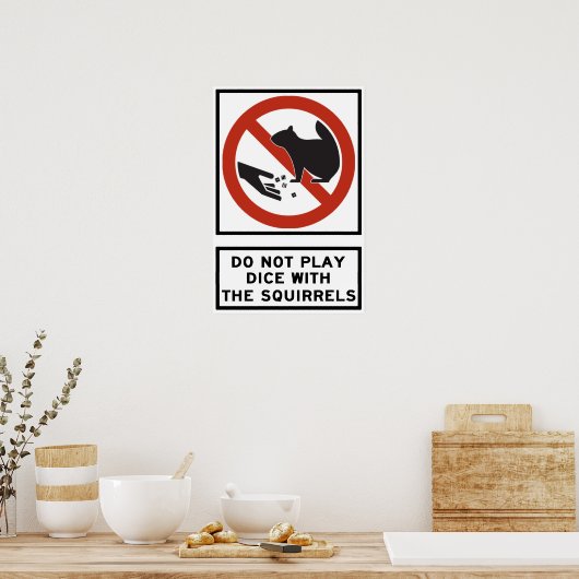 Speel geen ijs met de vierkant voor het snelwegtek poster (Keuken)