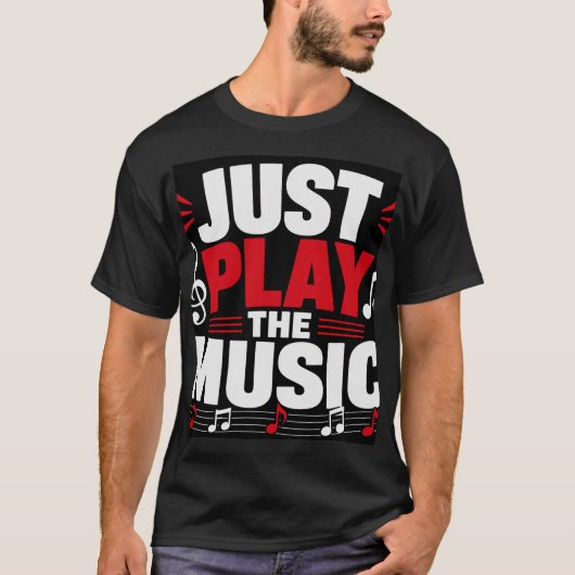 Speel gewoon de muziek t-shirt (Voorkant)