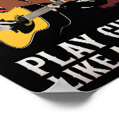 Speel gitaar als een cowboy poster (Hoek)