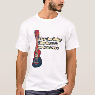 Speel gitaar alsof er geen morgen is. retro t-shirt