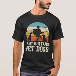 Speel Gitaren Aai Hond Retro Muziek Gitarist Dier  T-shirt