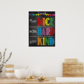 Speel goed werk Hard Blijf in de buurt van Poster  (Keuken)