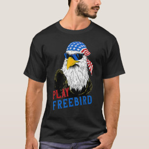 Speel gratis vogel 4 van juli kale adelaar Mullet T-shirt