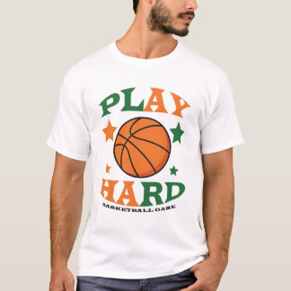 Speel hard basketbal spel t-shirt