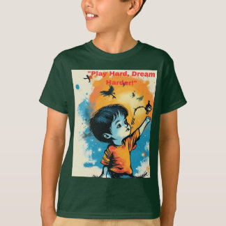 "Speel hard, droom harder!" T-shirt