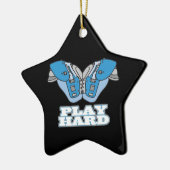 Speel hard football keramisch ornament (Links)
