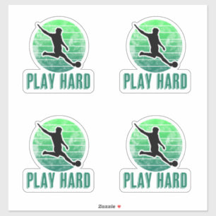 Speel Hard Football (Voetbal) Kicker Sticker