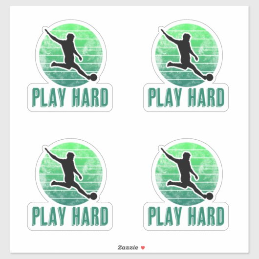 Speel Hard Football (Voetbal) Kicker Sticker (Vel)