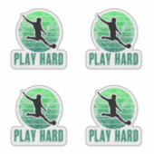 Speel Hard Football (Voetbal) Kicker Sticker (Voorkant)
