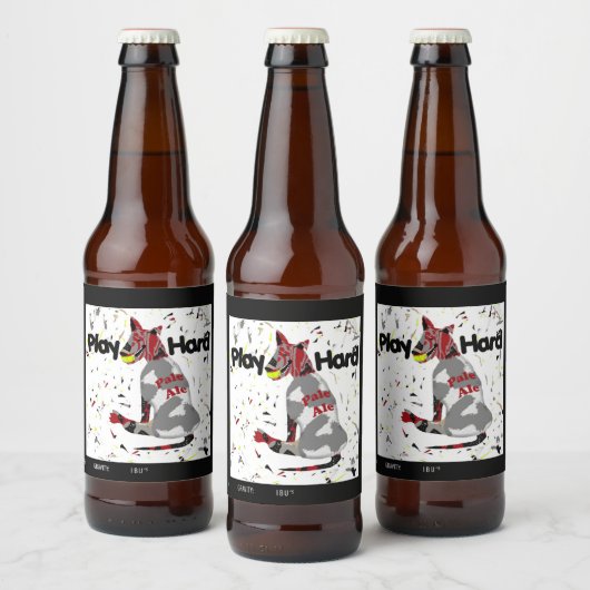 Speel Hard, naam en stijl Bier Etiket (Flessen)