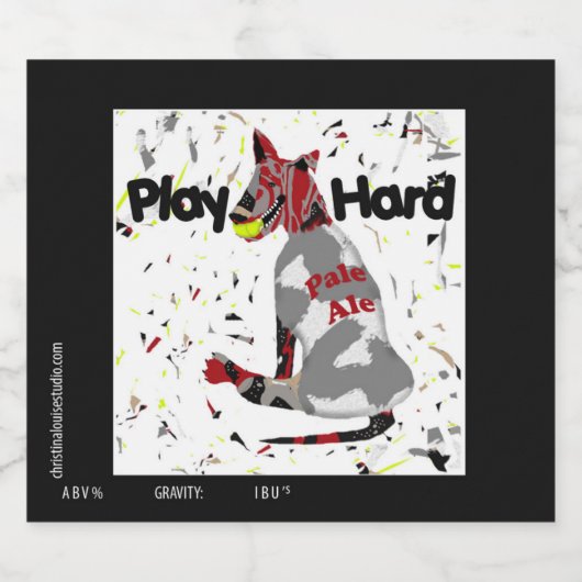 Speel Hard, naam en stijl Bier Etiket (Enkel label)