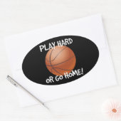 Speel hard of ga naar Home Basketball Ovale Sticker (Envelop)