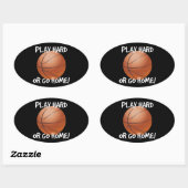 Speel hard of ga naar Home Basketball Ovale Sticker (Vel)