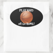 Speel hard of ga naar Home Basketball Ovale Sticker (Tas)