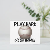 Speel hard of ga naar huis! Baseball Briefkaart (Staand voorkant)