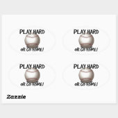 Speel hard of ga naar huis! Baseball Ovale Sticker (Vel)